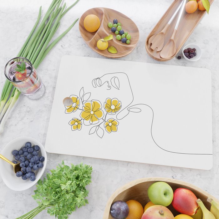 Mustard Bloom Girl Cutting Board Gallery Image 2