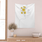 Mustard Bloom Girl Wall Tapestry Gallery Image 2