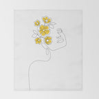 Mustard Bloom Girl Throw Blanket Gallery Image 2