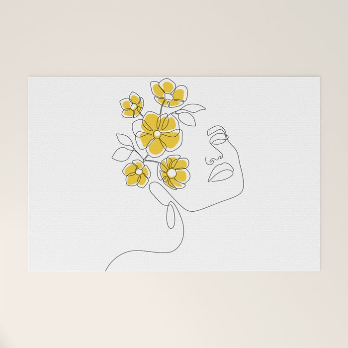 Mustard Bloom Girl Welcome Mat Gallery Image 1
