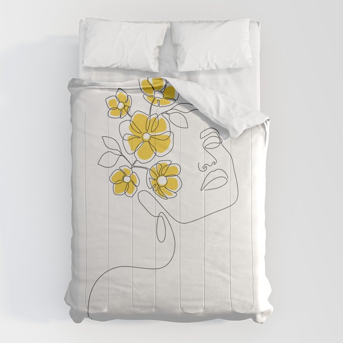 Mustard Bloom Girl Comforter Gallery Image 1
