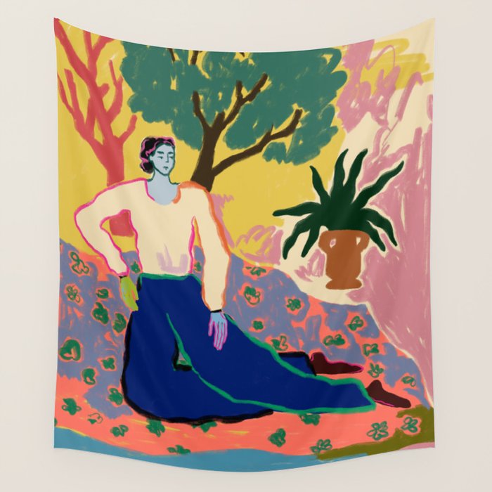 FEELING BLUE Wall Tapestry Gallery Image 1