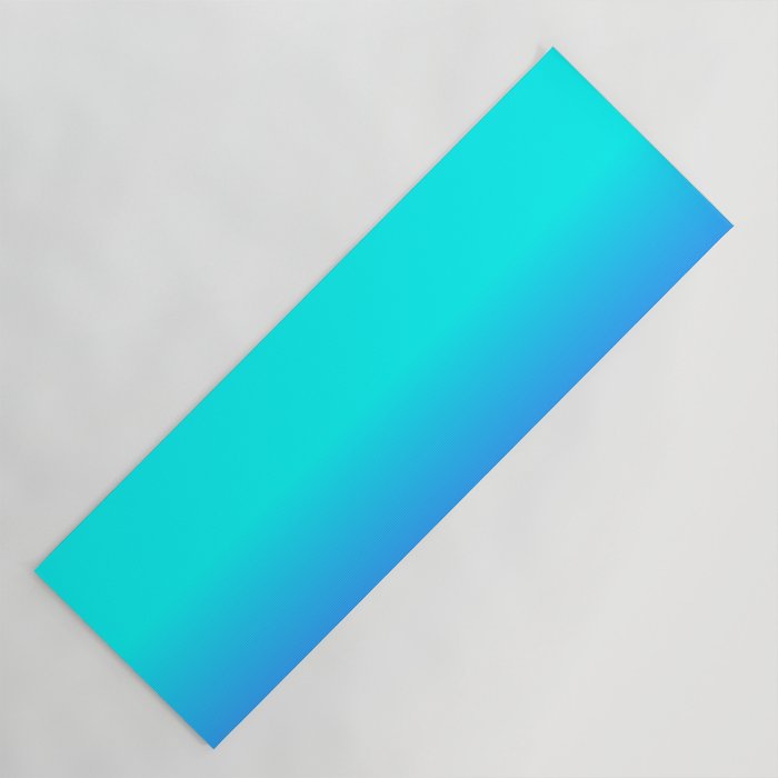 Neon Blue and Bright Neon Aqua Ombré Shade Color Fade Yoga Mat Gallery Image 1