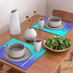 Neon Blue and Bright Neon Aqua Ombré Shade Color Fade Placemat Gallery Image 2