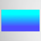 Neon Blue and Bright Neon Aqua Ombré Shade Color Fade Tablecloth Gallery Image 2