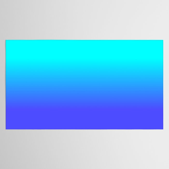 Neon Blue and Bright Neon Aqua Ombré Shade Color Fade Tablecloth Gallery Image 2