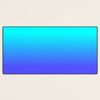 Neon Blue and Bright Neon Aqua Ombré Shade Color Fade Desk Mat Gallery Image 3