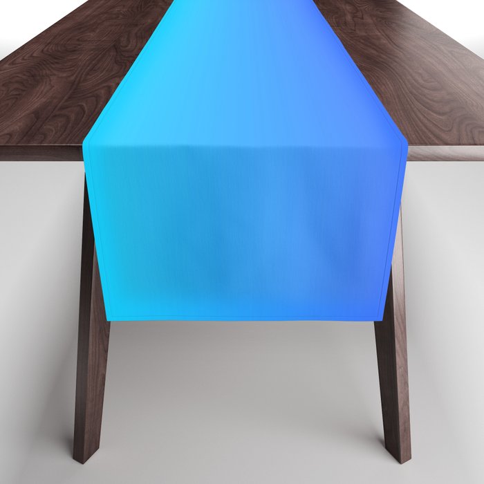 Neon Blue and Bright Neon Aqua Ombré Shade Color Fade Table Runner Gallery Image 1
