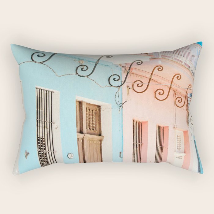 Caribbean Color - Havana Cuba Travel Photography Rectangular Pillow Gallery Image 1