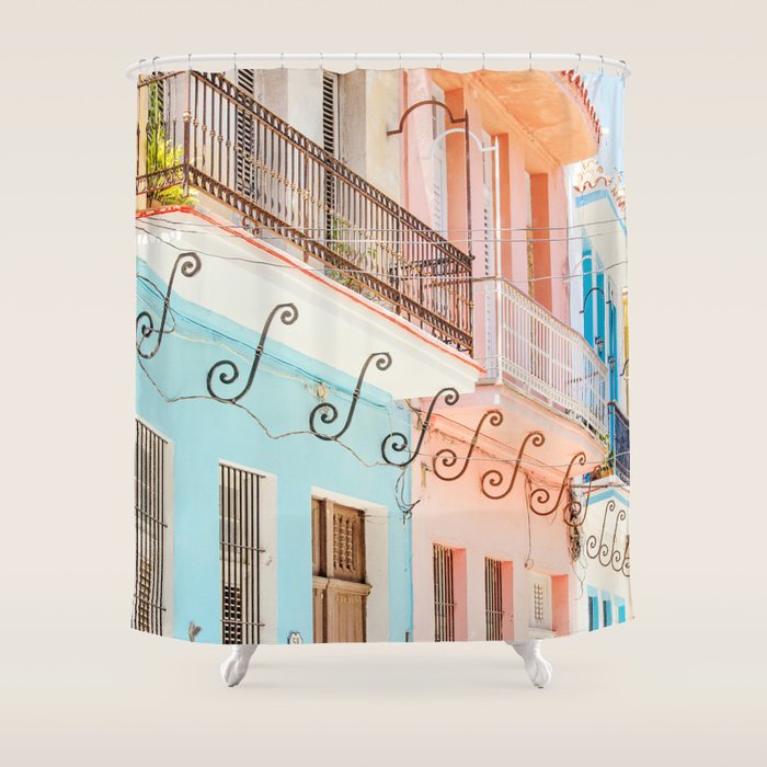 Caribbean Color - Havana Cuba Travel Photography Shower Curtain Gallery Image 1