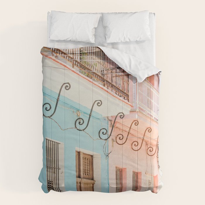 Caribbean Color - Havana Cuba Travel Photography Comforter Gallery Image 1