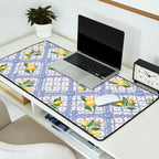 Mediterranean citrus, lemons on blue ceramic tiles Desk Mat Gallery Image 2