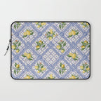 Mediterranean citrus, lemons on blue ceramic tiles Laptop Sleeve Gallery Image 1