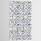Mediterranean citrus, lemons on blue ceramic tiles Tablecloth Gallery Image 2