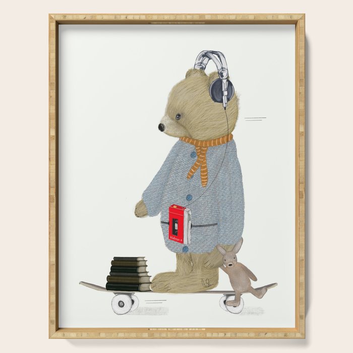 skate bear Serving Tray Gallery Image 1