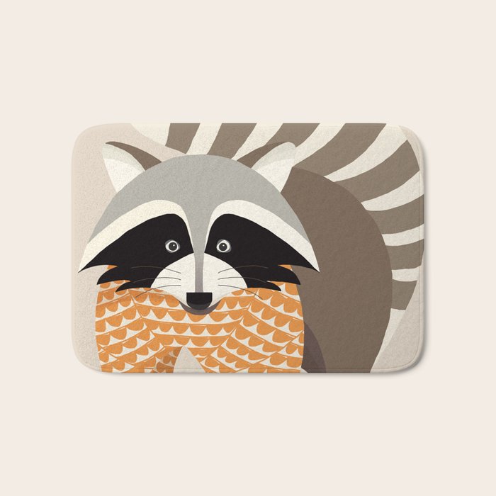 Whimsical Raccoon Bath Mat Gallery Image 1