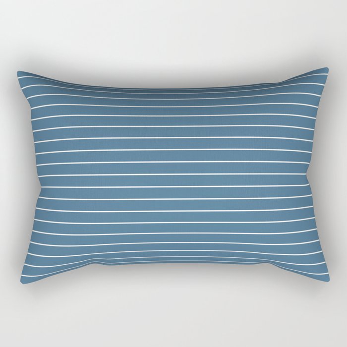 Minimal Arch XXXIV Nautical Blue Modern Geometric Lines Rectangular Pillow Gallery Image 2