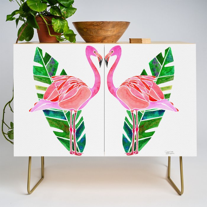 Flamingo and Banana Leaf Credenza Gallery Image 1