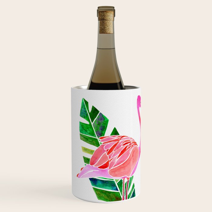 Flamingo and Banana Leaf Wine Chiller Gallery Image 2