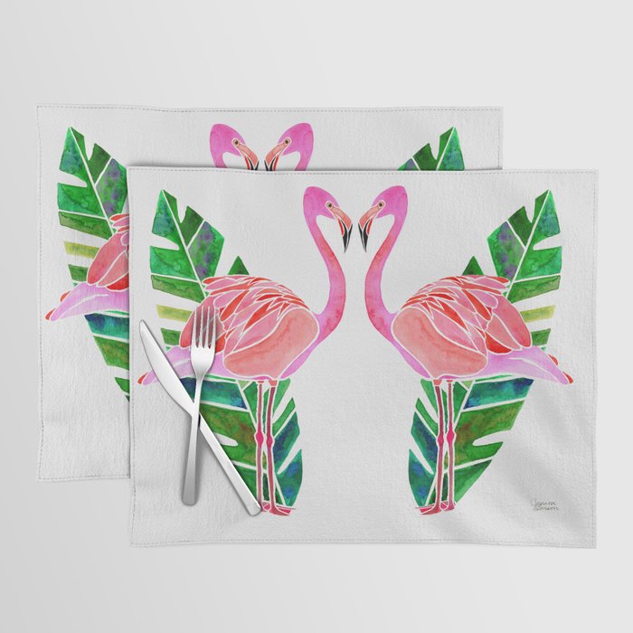 Flamingo and Banana Leaf Placemat Gallery Image 1