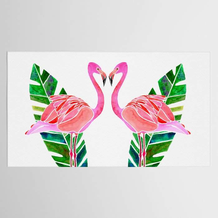 Flamingo and Banana Leaf Tablecloth Gallery Image 2