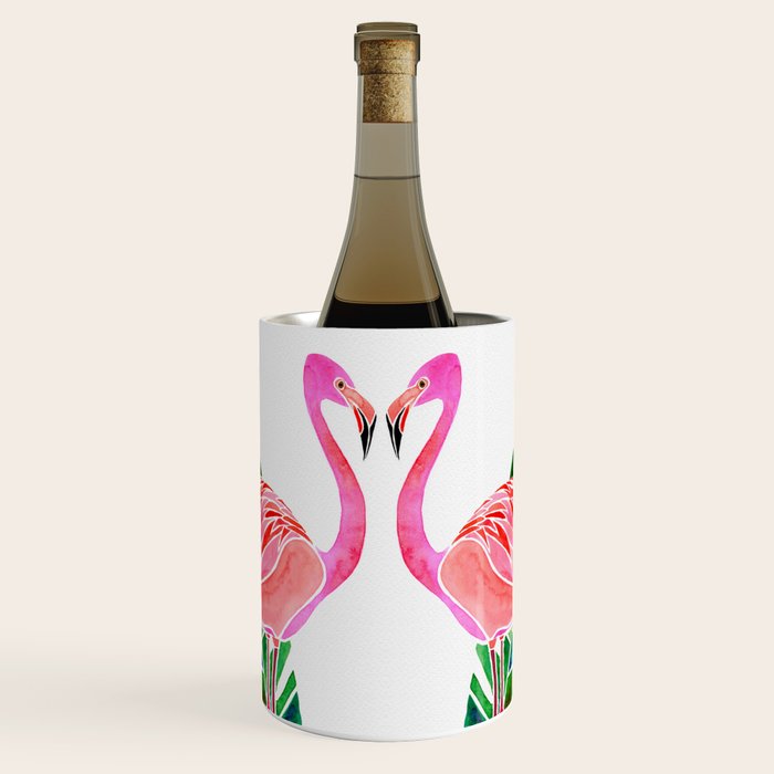 Flamingo and Banana Leaf Wine Chiller Gallery Image 1