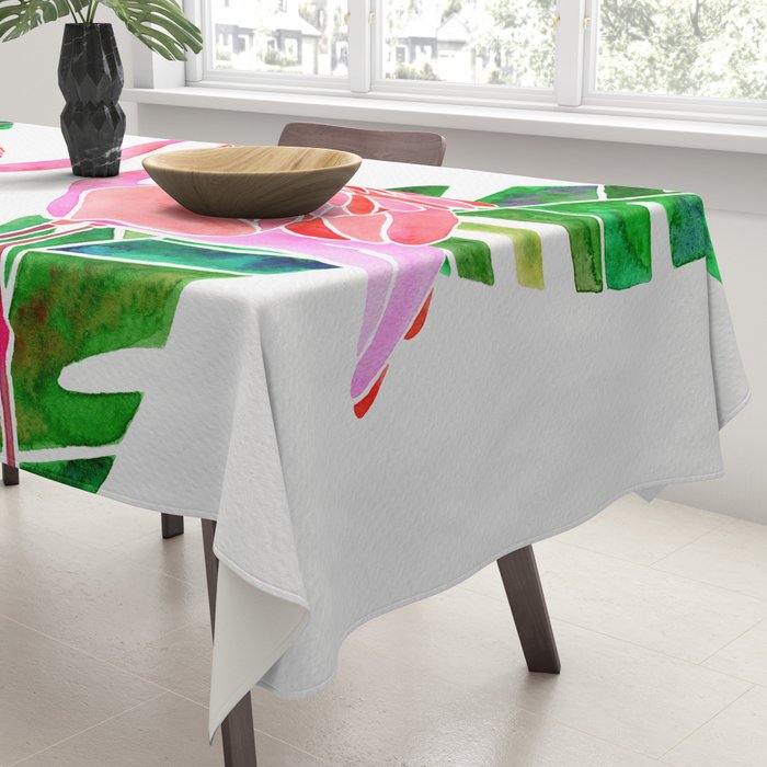Flamingo and Banana Leaf Tablecloth Gallery Image 3