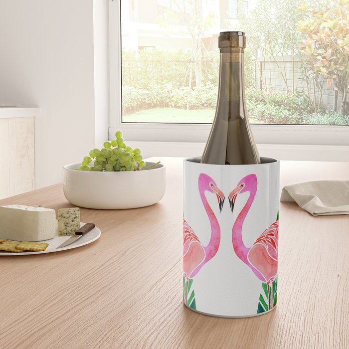 Flamingo and Banana Leaf Wine Chiller Gallery Image 4