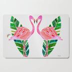 Flamingo and Banana Leaf Cutting Board Gallery Image 1