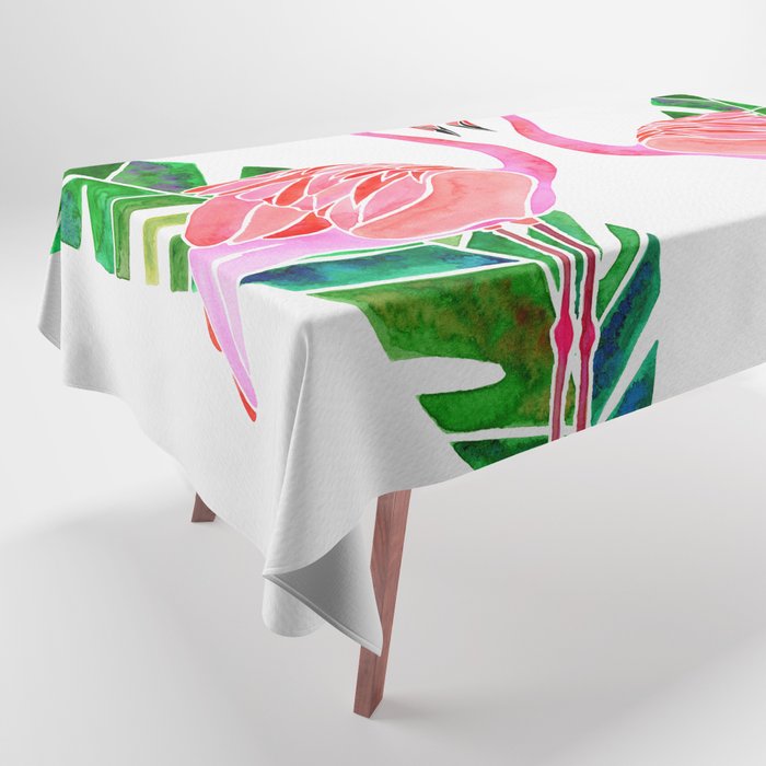 Flamingo and Banana Leaf Tablecloth Gallery Image 1