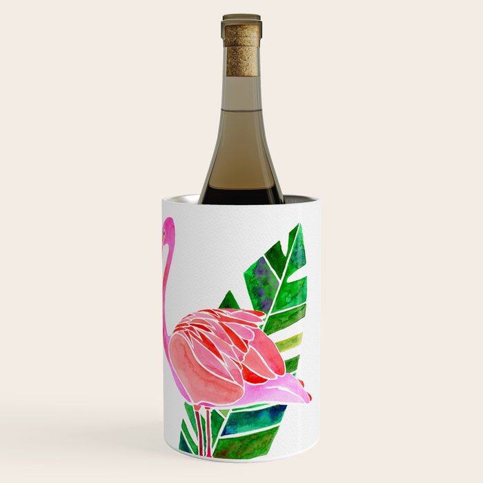 Flamingo and Banana Leaf Wine Chiller Gallery Image 3