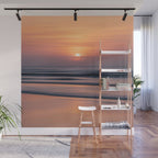 Calm Pastel Sunset Over Ocean Coastal Wall Art Photography Wall Mural Gallery Image 1