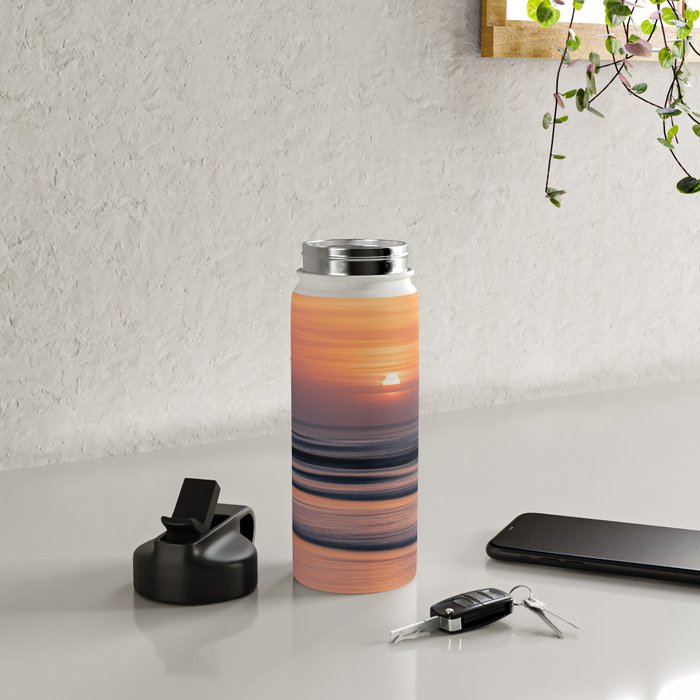 Calm Pastel Sunset Over Ocean Coastal Wall Art Photography Water Bottle Gallery Image 4