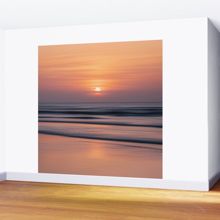 Calm Pastel Sunset Over Ocean Coastal Wall Art Photography Wall Mural Gallery Image 2