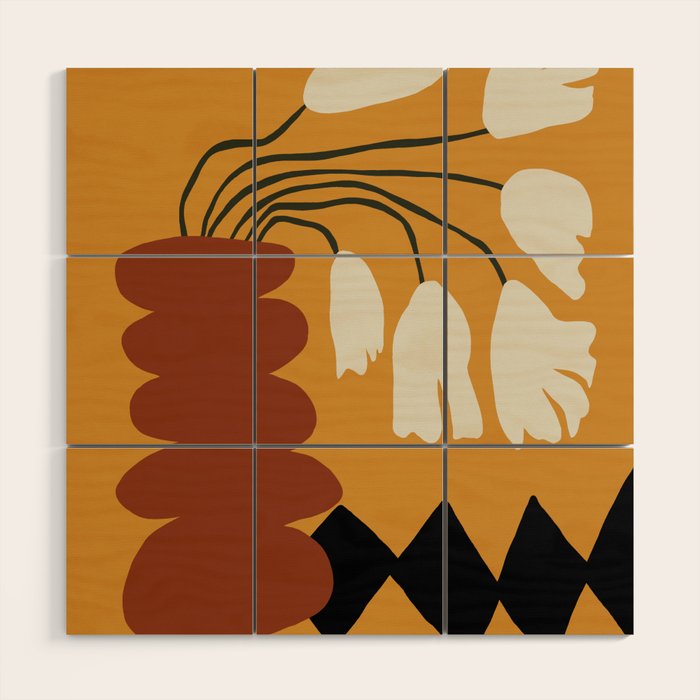 Dropping flower-pot  Wood Wall Art Gallery Image 1