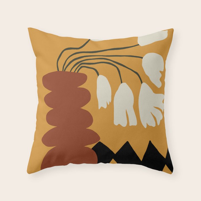 Dropping flower-pot  Throw Pillow Gallery Image 1