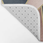 Geometric Art, Rose Gold, Pink and Navy Blue Modern  Bath Mat Gallery Image 2