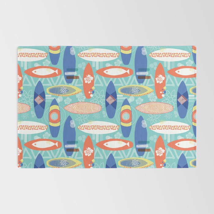 Vintage Surfboards Pattern Rug Gallery Image 2