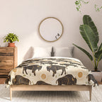 Bison - black, gold, moss green, and cream Comforter Gallery Image 3