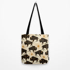 Bison - black, gold, moss green, and cream Tote Bag Gallery Image 2