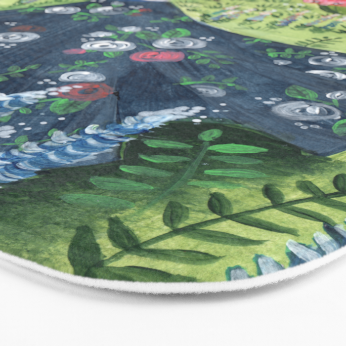 Woman Picking Flowers in the Field Bath Mat Gallery Image 3