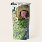 Woman Picking Flowers in the Field Travel Mug Gallery Image 3
