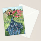 Woman Picking Flowers in the Field Stationery Card Gallery Image 2