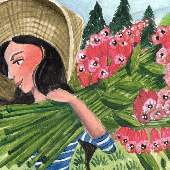 Woman Picking Flowers in the Field Coffee Mug Gallery Image 2