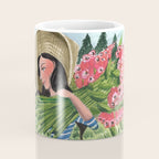 Woman Picking Flowers in the Field Coffee Mug Gallery Image 4