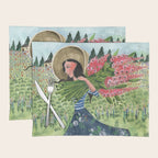 Woman Picking Flowers in the Field Placemat Gallery Image 1