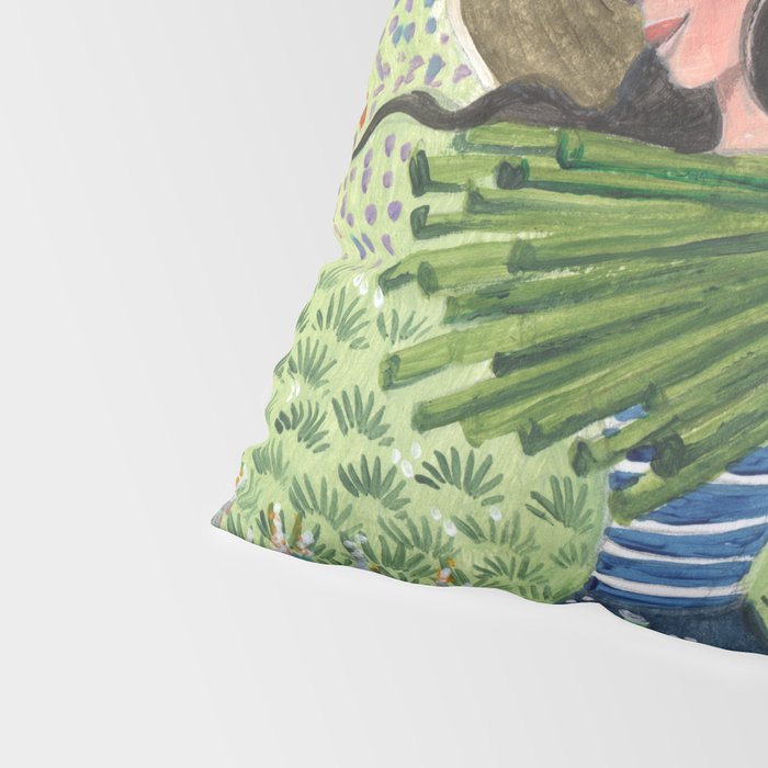 Woman Picking Flowers in the Field Pillow Sham Gallery Image 4