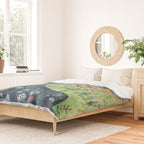 Woman Picking Flowers in the Field Duvet Cover Gallery Image 2