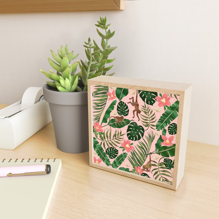 Tropical Garden - Pink Mini Art Print Gallery Image 2