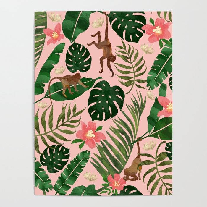 Tropical Garden - Pink Poster Gallery Image 4